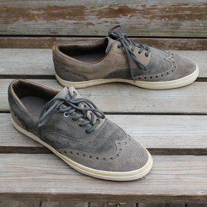 Paul Smith Sneaker Gray Tan Olive Suede Wingtip